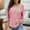 Pink#3, variant on Fesfesfes Women's V-Neck Knit Sweater Comfy Long Sleeve Ribbed Cuffs V-Neck Blouses with Buttons Solid Color Trendy Tops for Daily Wear(Black#3,M)