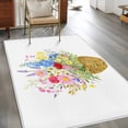 thumbnail image 2 of Spring Flowers Basket Area Rugs 4'x6', Washable Small Throw Rugs for Office Bathroom, Colorful Floral Botanical Leaves Indoor Outdoor Rug Non-Slip Low Pile Carpet Runner Reversible Floor Mats, 2 of 8