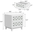 thumbnail image 4 of KULAGAGA Wooden Accent Cabinet with 2 Drawers and Decorative Mirror, White, 4 of 7
