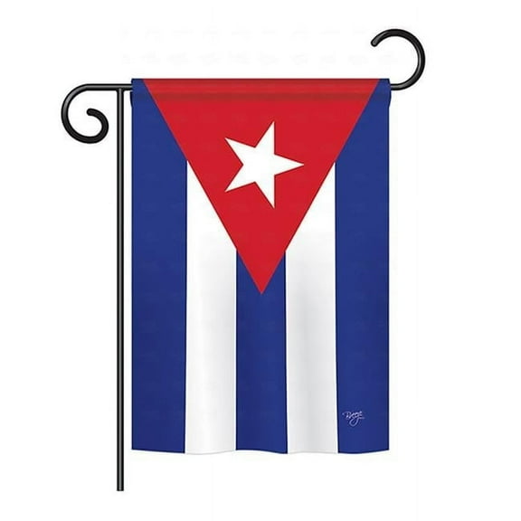 Breeze Decor BD-CY-GS-108223-IP-BO-D-US14-BD 13 x 18.5 in. Cuba Flags of the World Nationality Impressions Decorative Vertical Double Sided Garden Flag Set with Banner Pole