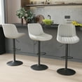 thumbnail image 3 of Hawsaiy Adjustable Bar Stools Set of 3,Swivel Counter Height Bar Chairs with Back, Modern Technical Fabric Barstools for Kitchen Island & Home, Light Gray, 3 of 10