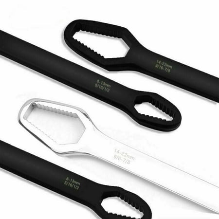 

EIMELI Universal Double Ended Wrench Self-Tightening Wrench Double End Wrench Universal Spanner 8-22mm Key Set Screw Nuts Wrenches Repair Double-Headed Bicycle Tool-Black