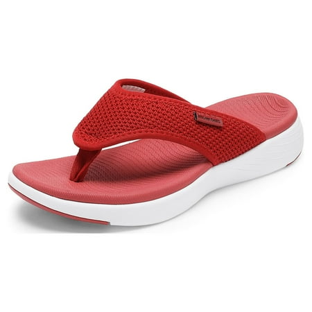 

Dream Pairs Women s Arch Support Soft Cushion Flip Flops Thong Sandals Slippers BREEZE-2 RED Size 5.5