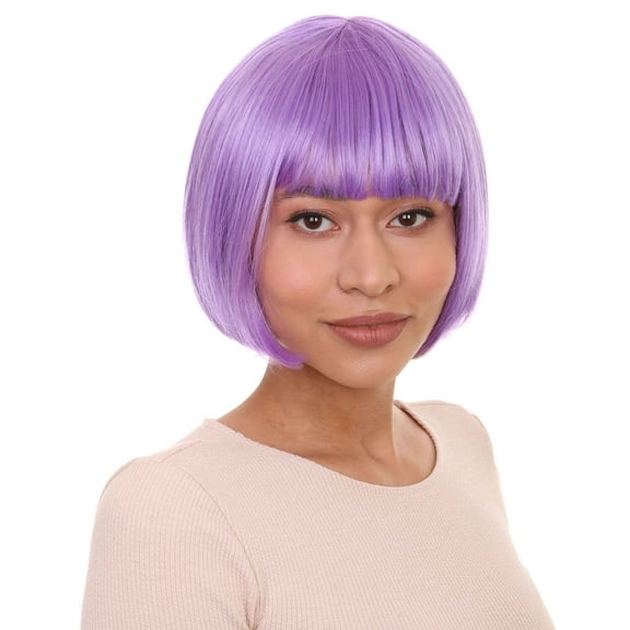 Women's Purple Bob Wig | Party Ready Fancy Cosplay Halloween Wig | Premium Breathable Capless Cap