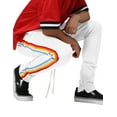 thumbnail image 5 of Ma Croix Mens Thick Rainbow Stripe Zipper Pants Thick Striped Skinny Fit Elastic Athletic Training Bottom, 5 of 6