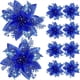 thumbnail image 3 of 14,5 cm, 5 piezas, rosa, plata, simulación de flores navideñas, árbol de Navidad, flores falsas, bricolaje, decoración navideña para el hogar, corona, regalo de Navidad, 3 of 5