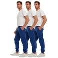 thumbnail image 2 of SOCKS'NBULK 3 Pack of Mens Jogger Bulk Sweatpants, Royal Blue, Comfy Lounge Joggers for Men, 2 of 7