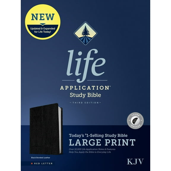 KJV Life Application Study Bible/Large Print (Third Edition)-RL-Black Bonded Leather Indexed