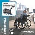 thumbnail image 2 of Silla de ruedas resistente Strongback Mobility 24HD para adultos: diseño ergonómico liviano con soporte postural patentado, silla ultra resistente y plegable con capacidad de 375 lb, 2 of 5