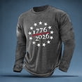 thumbnail image 2 of CUSTG Men T-Shirts Casual Sporty Patriotic Long Sleeve T Shirt Athletic Fit Crew Neck Tops Daily Workout Activities Celebrate America's 250th Anniversary Leisure 1776-2026 4th Of July Tee, 2 of 5