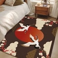 thumbnail image 4 of Hallway Runner Rugs 2.7x5 Ft, Japanese Style Non Slip Area Rugs for Kitchen Bedroom Entryway, Modern Cranes Cherry Flower Wave Brown Washable Carpet Runner Rug Floor Mats for Bedroom Home Decor, 4 of 8