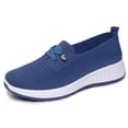 thumbnail image 5 of IEMIEMIEM Women's Orthopedic Shoes Breathable Sneaker Comfortable Non Slip on Sneakers Lightweight Arch Support Soft Foam Cushion Women's Woven Diabetic Walking Nurse Shoes Blue 8.5 Wide, 5 of 5