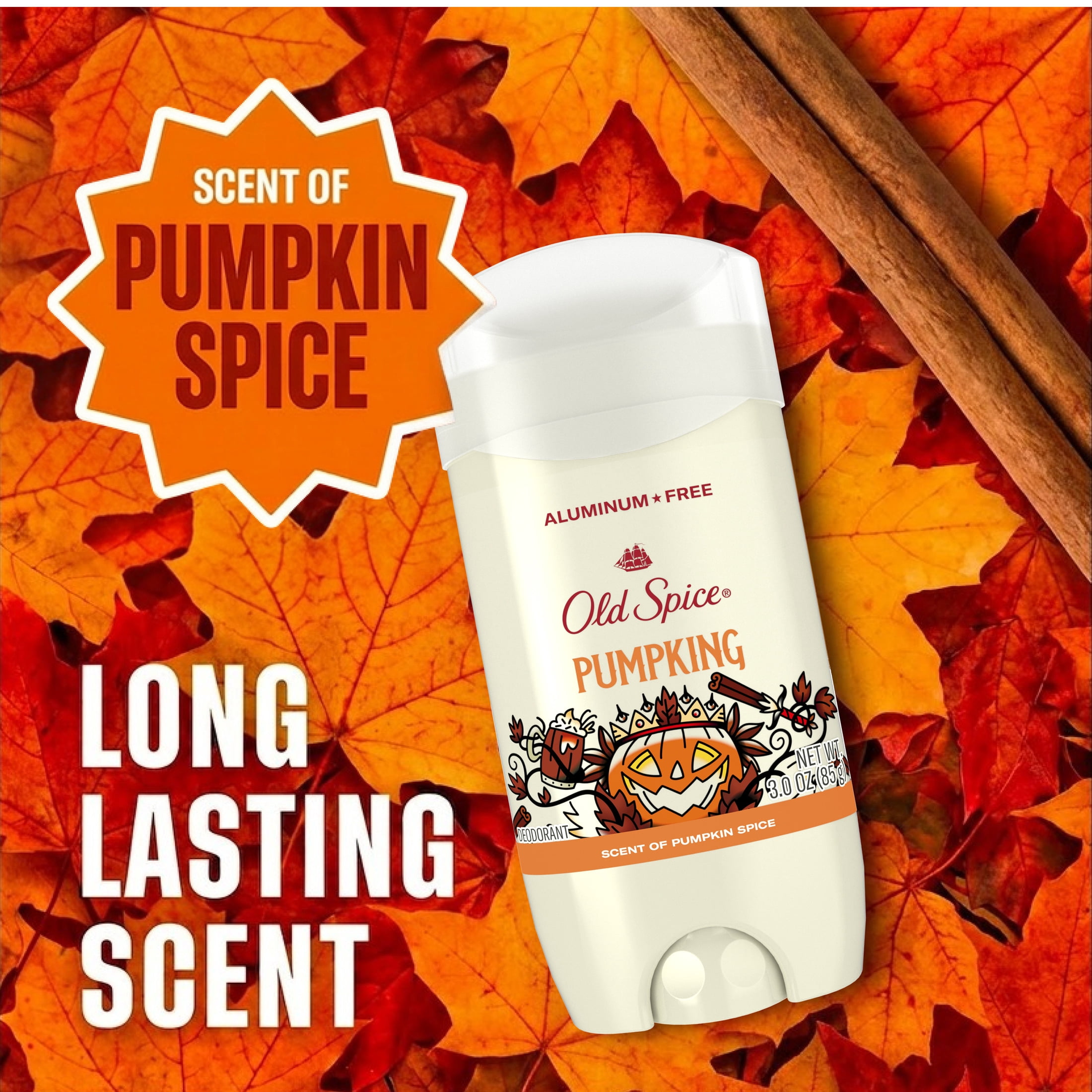Old Spice Deodorant for Men, Aluminum Free, Limited Edition, Pumpking, Pumpkin Spice Scent,  3.0 oz