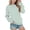 Mint Green, variant on Vedolay Women's Hoodies Long Sleeve Crew Neck Striped Casual Knitted Pullover Tops Khaki,XL