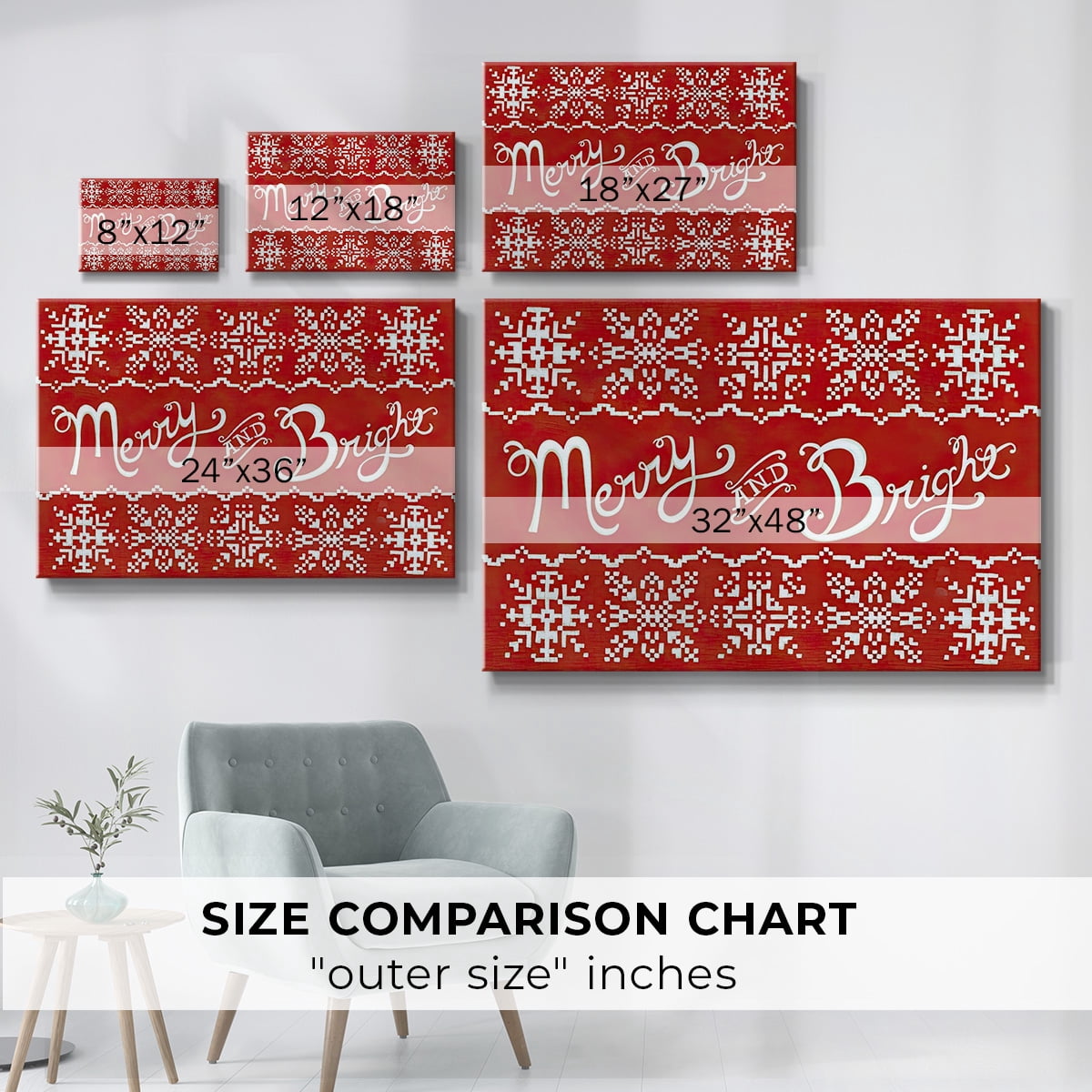 Fair Isle Snowflake I- Gallery Wrapped Canvas