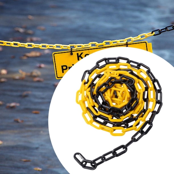 Cadena de barrera de tráfico Colamx Conector para áreas cerradas de carretera Amarillo Negro