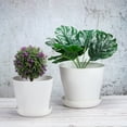 thumbnail image 5 of Unique Bargains 6.7 Inch Plant Pots, 8Pcs PP Flower Pot Decorative Plastic Planters, White, 5 of 5