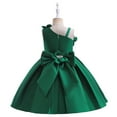 thumbnail image 3 of Kiijoy Girls One Shoulder Flower Satin Pageant Dress Party Princess Piano Gown, Sizes 6-7, 3 of 5