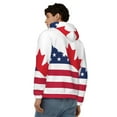 thumbnail image 4 of Kdxio USA Canada Flag Print Men Hoodies Casual Hoodies for Men with Zip Pockets Full Zip Long Sleeve Sweatshirt Sports Hooded Jacket-Small, 4 of 5