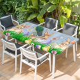 thumbnail image 2 of Easter Bunny Table Cloths for 5 Foot Rectangle Tables, Spring Easter Eggs Chicken Blue Wood Patio Waterproof Elastic Fitted Tablecloths, Washable Rectangular Table Cover for Camping, 2 of 8