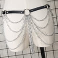 thumbnail image 4 of Cadena de Cintura Punk Zulema Cadenas de Vientre con Borlas Cadena del cuerpo, 4 of 8