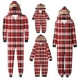 thumbnail image 7 of Christmas Pajamas Long Sleeve Jumpsuit Plaid Zipper Reindeer Ear Hoodie Jumper Classic Printed Onesies Pjs Sleepwear, Baby, 9 Months, 7 of 7