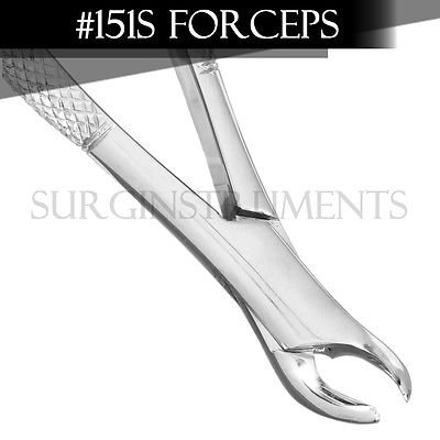 3 PEDO EXTRACTING FORCEPS DENTAL SURGICAL INSTRUMENT #151S SERRATED