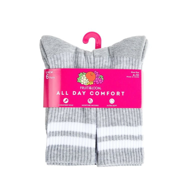 Fruit of the Loom All Day Comfort Women's Socks, Sizes 4-12, 6