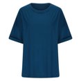 thumbnail image 5 of BVOFAR Women's Oversized T-Shirts Crewneck Half Sleeve Shirts Solid Color Soft Cotton Tops Casual Loose Fit Tees 2025, 5 of 5