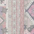 thumbnail image 3 of HomeRoots 679653 9 x 12 ft. Pink, Ivory & Gray Southwestern Transitional Washable Machine Made Rectangle Area Rug with UV Protection, 3 of 9
