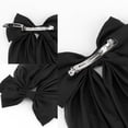 thumbnail image 6 of Wattne Black Hair Bows for Women 2Pcs Hair Bow Clips Silky Hair Ribbon Oversized Long Tail Large Big Hair Bows Hair Barrettes Metal Clips, 6 of 7