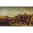 thumbnail image 2 of Edouard Hubert 24x16 Black Ornate Framed Double Matted Museum Art Print Titled: Fair Festival, Place Saint-Pierre, in Montmartre, in 1861 (1861), 2 of 5