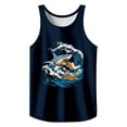 thumbnail image 3 of Tank Tops Men Funny Graphic Sleeveless Crewneck T Shirts Casual Beach Summer Gym Muscle Lightweight Vest Dark Blue L, 3 of 3