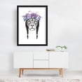 thumbnail image 6 of King Of Lions - Illustration Floral Animal Wildlife Tiger Boho Black and White Black Framed Wall Art Print 16 x 24 inches, 6 of 7