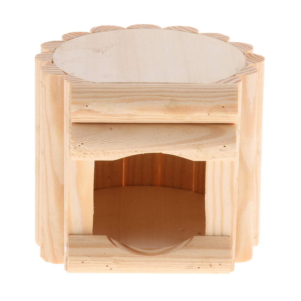 Wooden Hamster House Hideout Hut Exercise toys for Hamster,Mouse, Rat round
