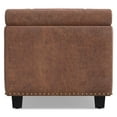 thumbnail image 6 of Hamilton 48 inch Wide Storage Ottoman in Distressed Umber Brown Vegan Leather, 6 of 13