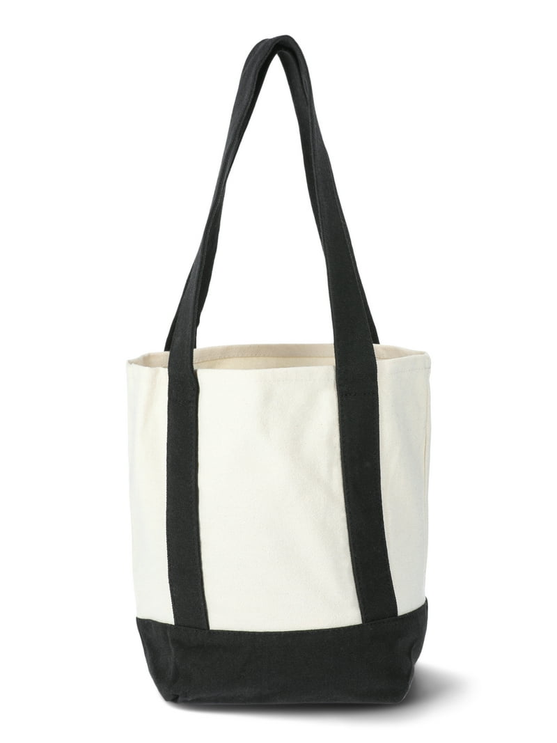 No Boundaries Women's Mini Canvas Tote Bag Black 13x10.63x5.75