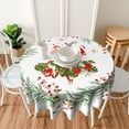 thumbnail image 6 of Merry Christmas Tablecloth Round Table Cover Washable Polyester Table Cloth for Kitchen Party Picnic Dining Decor 60 Inch, 6 of 6
