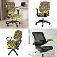 thumbnail image 2 of SCRAWLGOD Office Chair Slipcover with Arm Rest Covers Stretchable Cozy Desk Chair Seat Cover Scratch Resistant Gaming Chair Protector, 4 Pieces, Sunflower Wood Grain Moth, 2 of 7