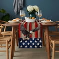 thumbnail image 2 of American Flag Table Runner - 36 Inch Long, Kitchen Dining Table Runner Dresser Scarves, Eagle Blue Red USA Flag Retro Farmhouse Decor for Coffee Tables Wedding Party Banquet, 2 of 8