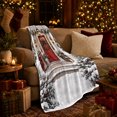 thumbnail image 3 of Snowy Farmhouse Christmas Porch Red Door Evergreen Wreath, Festive Holiday Scene, Warm Flannel Blanket for Ranch House and Living Room, Art Lovers Christmas Gift, Festive Home Decor, 3 of 9