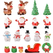 HOMEMAXS Adorable Resin Christmas Figurines for Decor Assorted Color Miniature Xmas Tree 1 Set Mixed Style