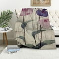 thumbnail image 4 of FCXZI Warm Cozy Decorative Flannel Blanket Flowers Painting Multi-Purpose 40*50in, 4 of 7