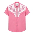 thumbnail image 4 of CONZONE Mens Buttons Down Shirts Short Sleeve Shirts for Men Trendy Western Cowboy Graphic Lapel Soft Lightweight Tops, 4 of 4