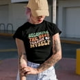 thumbnail image 2 of Becoming the Best Version of Myself, Personal Growth or Development Quote, Groovy Retro Wavy Text Merch Gift, Black T-Shirt, Medium, 2 of 5