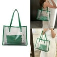 thumbnail image 2 of HLONK Stylish Clear PVC Tote Bag Large Capacity Handbag for Beach Work and Leisure, 2 of 21