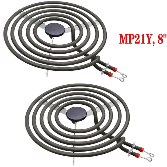 2 Pack MP21YA 8" Electric Range Burner Element Set Compatible with Whirlpool Maytag Ranges/Stove