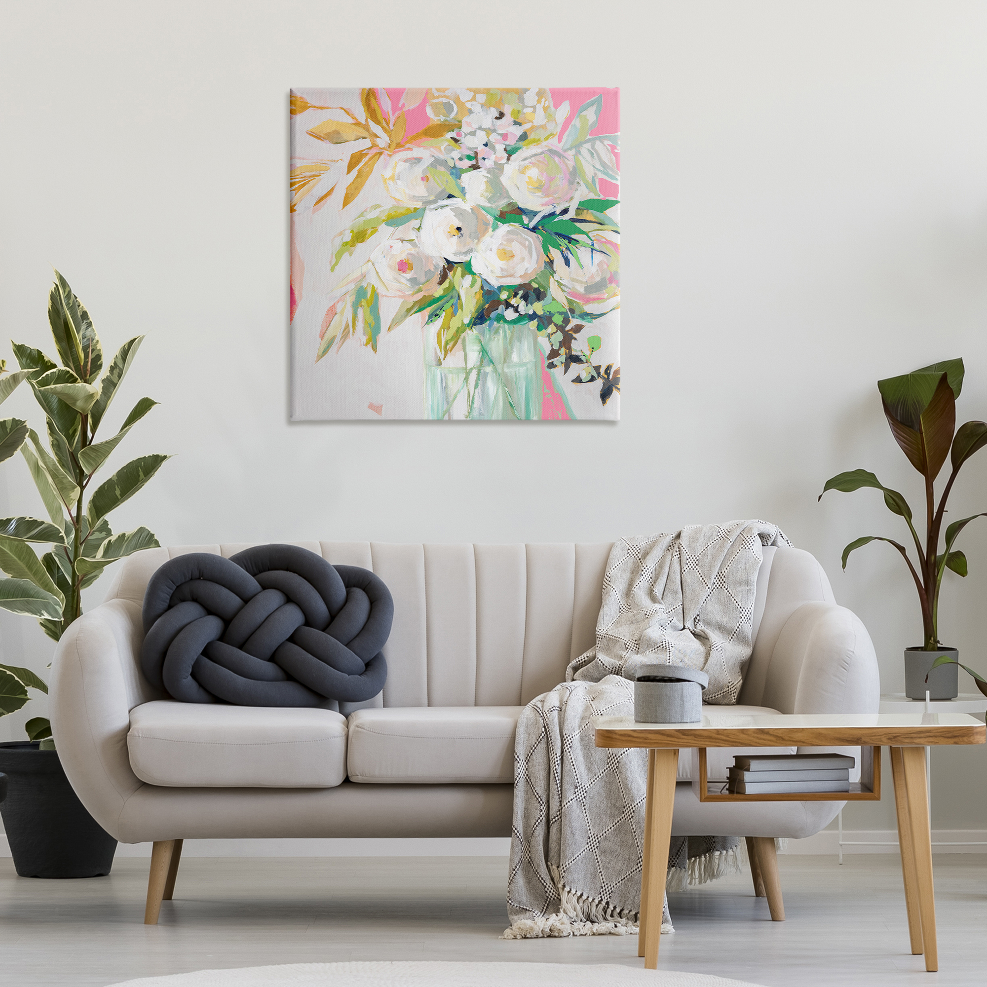Stupell Industries Springtime Soiree Roses Botanical & Floral Painting Gallery Wrapped Canvas Art Print Wall Art, 30 x 30
