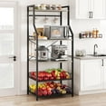 thumbnail image 4 of AKDSteel Bakers Rack with Storage Cabinet, 5-Tier Microwave Stand, Adjustable Feet and Anti-Tip Kit, Small Kitchen Cabinet, for Kitchen,Dining Room, 4 of 7