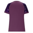 thumbnail image 5 of Women's Summer Tops, Short Sleeve V Neck Blouse, Casual Polyester Spandex Shirt with Sequin Detail, 5 of 7